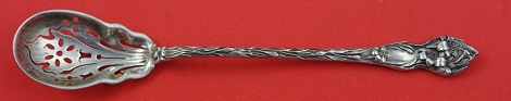 Olive Spoon pierced w/ flower 5 7/8